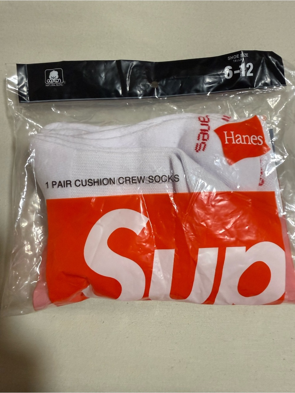 Supreme White Crew Socks - 4 Pack